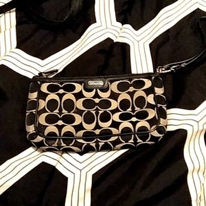 Coach Black Wallet with Charm.